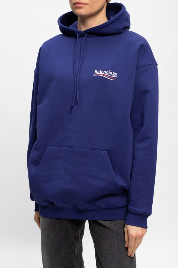 SchaferandweinerShops Canada - Blue Oversize Floral hoodie
